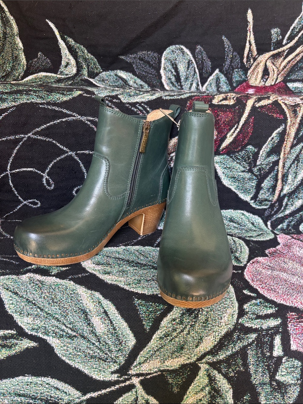Dansko Dark Green Leather clog boots 37